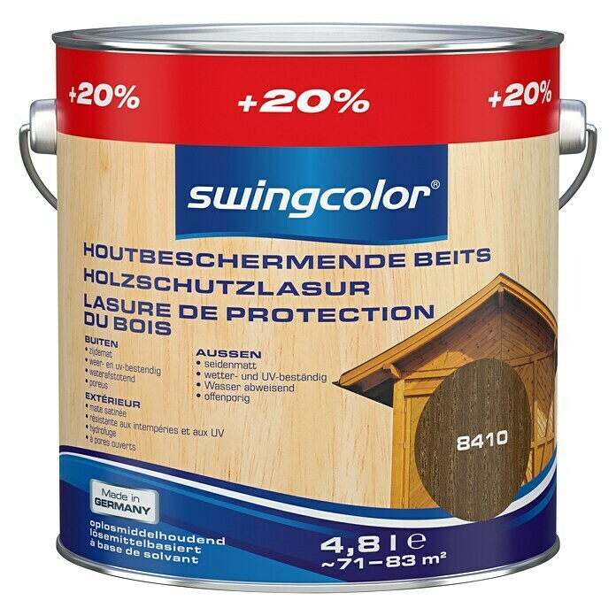 Swingcolor Lasure de protection pour bois noyer