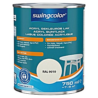swingcolor Acryllak RAL 9010 Zuiver wit (Zuiver wit, 750 ml, Zijdemat)