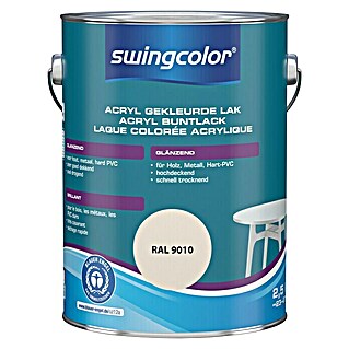 swingcolor Acryllak RAL 9010 Wit (Wit, 2,5 l, Glanzend)