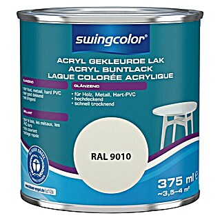 swingcolor Acryllak RAL 9010 Wit (Wit, 375 ml, Glanzend)