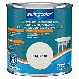 swingcolor Witte lak RAL 9010 Zuiver wit (Wit, 375 ml, Zijdemat)