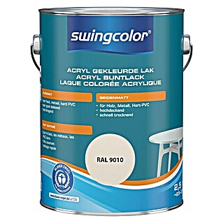 swingcolor Acryllak RAL 9010 Zuiver wit (Wit, 2,5 l, Zijdemat)