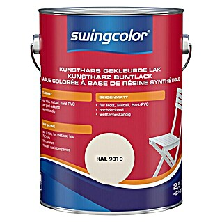 swingcolor Gekleurde kunstharslak RAL 9010 Wit (Wit, 2,5 l, Zijdemat)