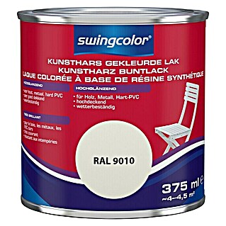 swingcolor Gekleurde kunstharslak RAL 9010 Wit (Wit, 375 ml, Hoogglans)