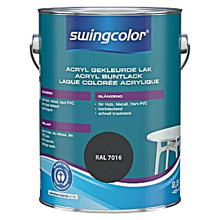 swingcolor Acryllak RAL 7016 Antracietgrijs (Antracietgrijs, 2,5 l, Glanzend)