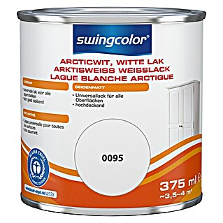 swingcolor Witte lak Arcticwit 0095 (Wit, Zijdemat, 375 ml)