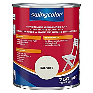 swingcolor Gekleurde kunstharslak RAL 9010 Wit (Wit, 750 ml, Zijdemat)