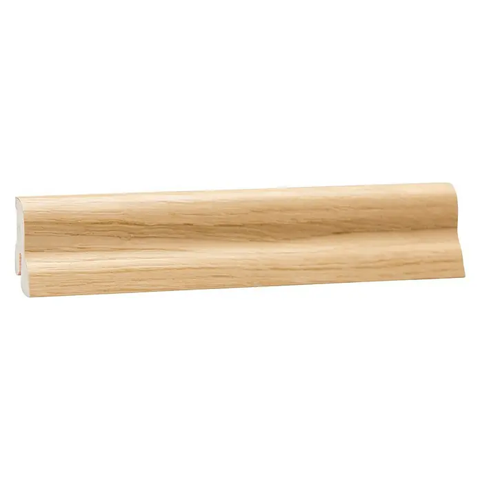 Sockelleiste - 240 x 2,2 x 4 cm, Eiche hell - Profilierte, hellbraune Sockelleiste aus Holz. Die Leiste ist sauber verarbeitet und ideal für den Innenausbau.