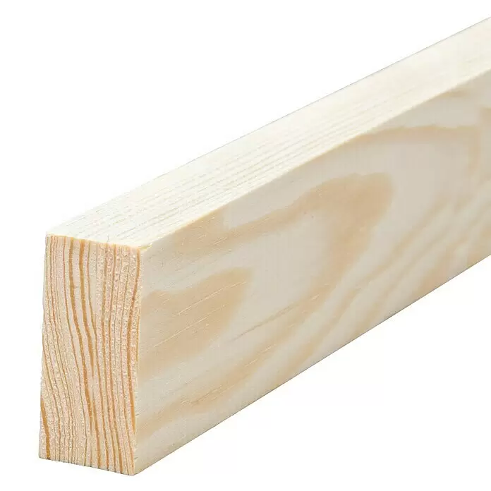 Rechteckleiste - 240 x 4 x 2,9 cm, Kiefer - Helle Holzdiele mit sichtbarer natürlicher Holzmaserung.