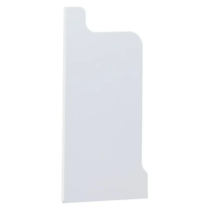 Endkappe - Weiß, 1 Stk., Höhe: 14,5 cm - Ein weißes Regalbrett mit abgerundeten Ecken, ideal für stilvolle Wandregale oder zur individuellen Gestaltung von Möbeln.