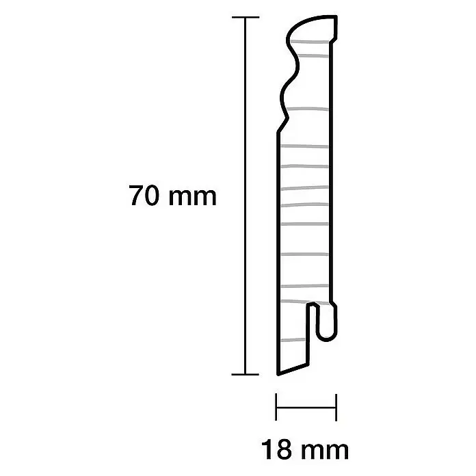 Sockelleiste242 x 1,8 x 7 cm, Eiche