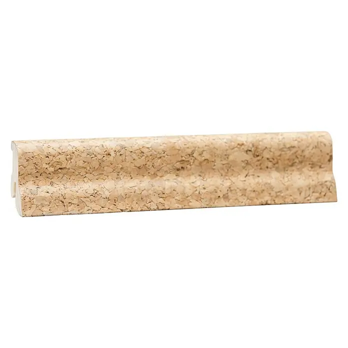 Sockelleiste - 240 x 2,2 x 4 cm, Kork - Nahaufnahme einer Zierleiste aus Kork mit gewölbter Oberfläche, ideal für stilvolle Wandgestaltungen.