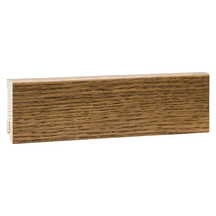 Sockelleiste - 240 x 1,6 x 5,8 cm, Bernsteineiche - Holzfußleiste in natürlicher Eichenfarbe. Die Fußleiste ist ideal für jeden Raum und bietet eine saubere und stilvolle Lösung für Ihr Zuhause.