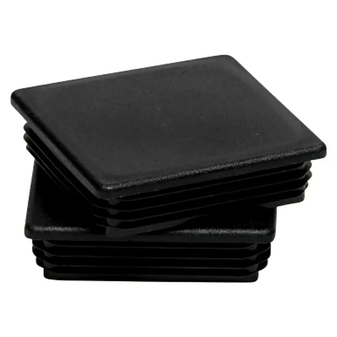 Gardendreams Pfostenkappe90 x 100 x 100 mm, Schwarz - Zwei schwarze Vierkantrohrstopfen aus Kunststoff, übereinander gestapelt, für einen sauberen und sicheren Abschluss von Rohren.