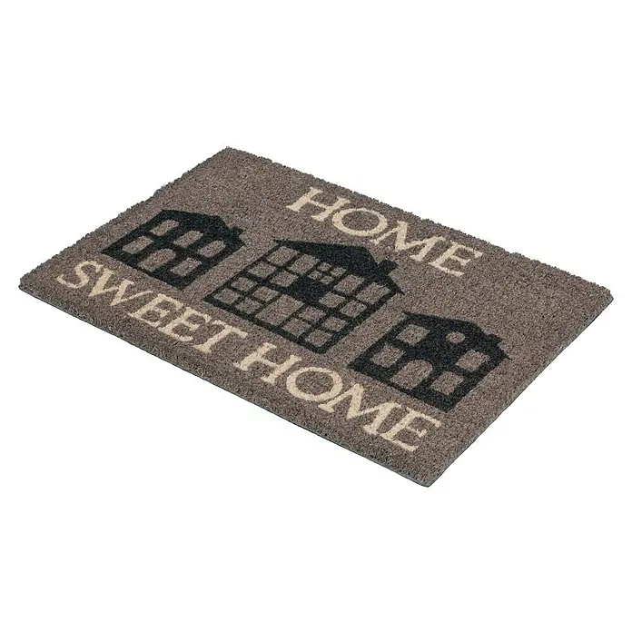 Astra Coco Fußmatte Style - 40 x 60 cm, Bunt, Material Nutzschicht: 100 % Kokos, Home Sweet Home, Kokos - Fußmatte mit der Aufschrift „Home Sweet Home“ und Hausmotiven, ideal für den Eingangsbereich. Praktisch und dekorativ!