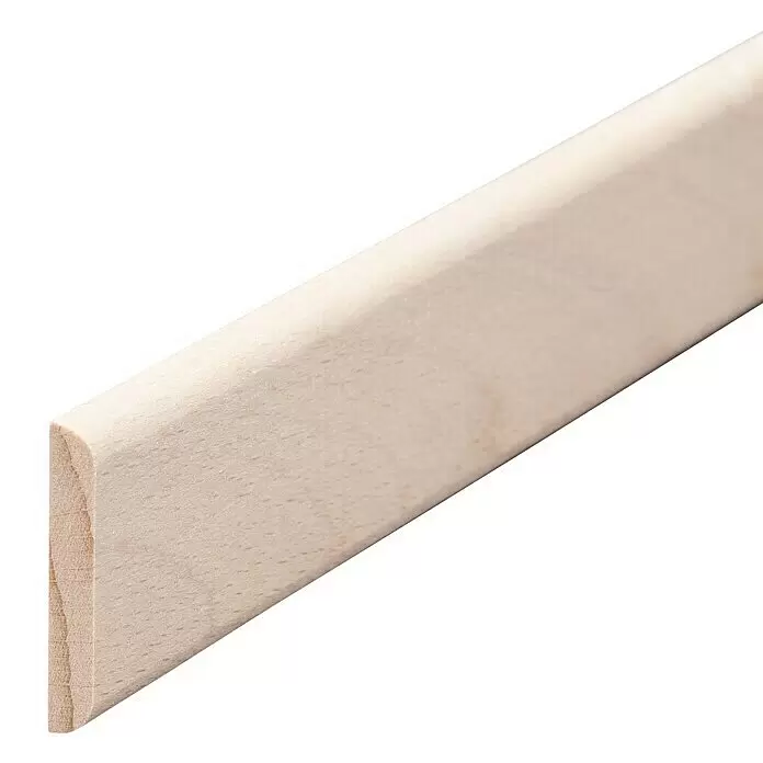 Abschlussleiste - 100 cm x 30 mm x 5 mm, Buche - Helle Holzleiste mit abgerundeter Kante, zur dekorativen Veredelung.