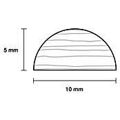 Halbrundstab (0,9 m x 10 mm x 5 mm, Kiefer, Unbehandelt)