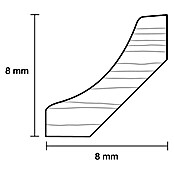 Hohlkehlleiste (0,9 m x 8 mm x 8 mm, Kiefer, Unbehandelt)