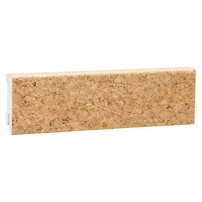 Sockelleiste - 240 x 1,6 x 5,8 cm, Kork grob - Rechteckige Korkplatte, naturfarben braun, mit hellem Rand.