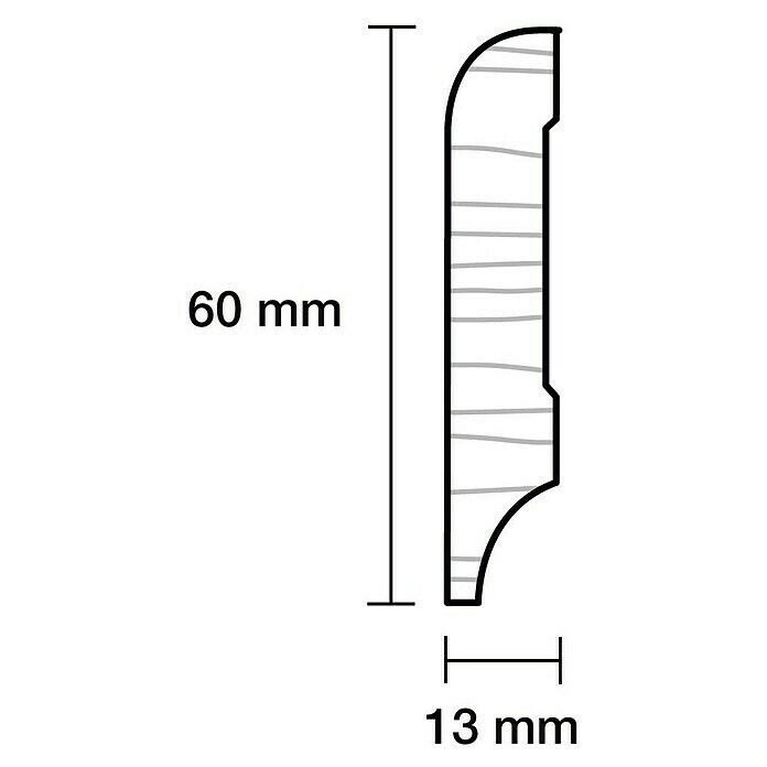 Sockelleiste (240 x 1,3 x 6 cm, Ahorn) | BAUHAUS