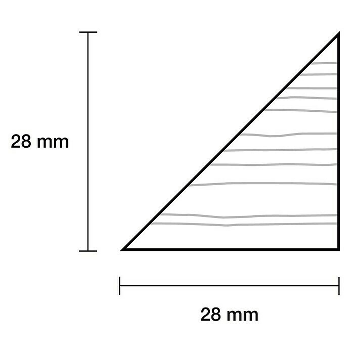 Dreikantleiste (L x B x H: 90 cm x 28 mm x 28 mm, Kiefer) | BAUHAUS