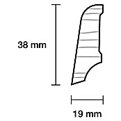 Sockelleiste Eiche Hell (2,4 m x 1,9 cm x 3,8 cm)