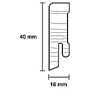 Sockelleiste (2,4 m x 1,6 cm x 4 cm, Nadelholz, Weiß lackiert)