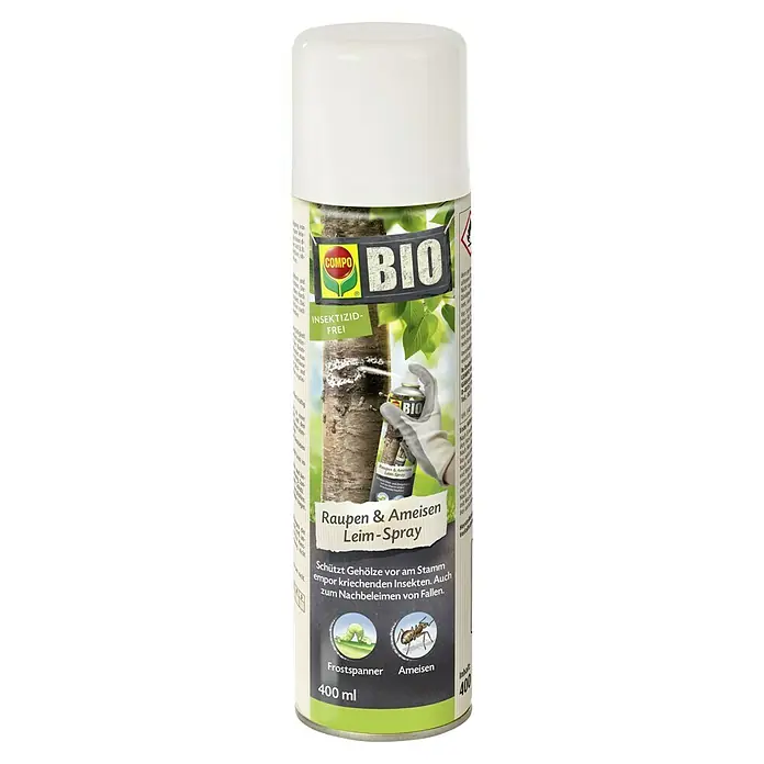 Compo Ameisen-Mittel Leimspray400 ml - COMPO BIO Raupen- und Ameisen Leim-Spray: Schützt Bäume vor kriechenden Insekten, insektizidfrei und ideal zum Nachbeleimen.