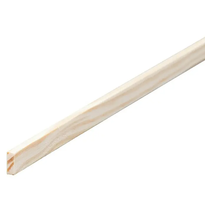 Rechteckleiste - 90 cm x 8 mm x 3 mm, Kiefer - Holzleiste: Eine naturbelassene, quadratische Holzleiste, ideal für Heimwerkerprojekte und Modellbau, mit sichtbarer Maserung und sauberer Verarbeitung.