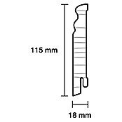 Sockelleiste (2,4 m x 1,8 cm x 11,5 cm, Nadelholz, Weiß lackiert)