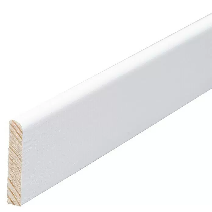 Rechteckleiste - 90 cm x 5 mm x 30 mm, Kiefer, Weiß - Detailaufnahme