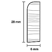 Sockelleiste (2,4 m x 0,6 cm x 2,8 cm, Nadelholz, Weiß lackiert)