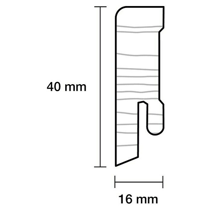 Sockelleiste (240 x 1,6 x 4 cm, Eiche Weiß geölt) | BAUHAUS