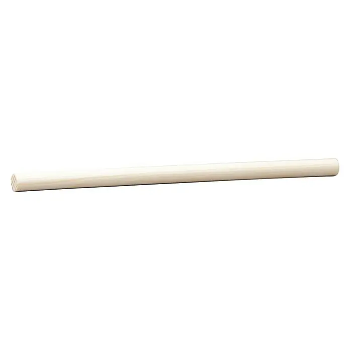 Rundstab - Ø x L: 10 mm x 90 cm, Glatt - Nahaufnahme eines hellen, unbehandelten Holzstabs, ideal für Bastelarbeiten und DIY-Projekte. Die natürliche Holzmaserung ist gut sichtbar.