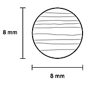 Rundstab (Ø x L: 8 mm x 0,9 m, Kiefer, Glatt)