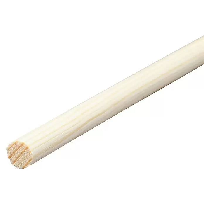 Rundstab -  - Heller, geriffelter Holzdübel.