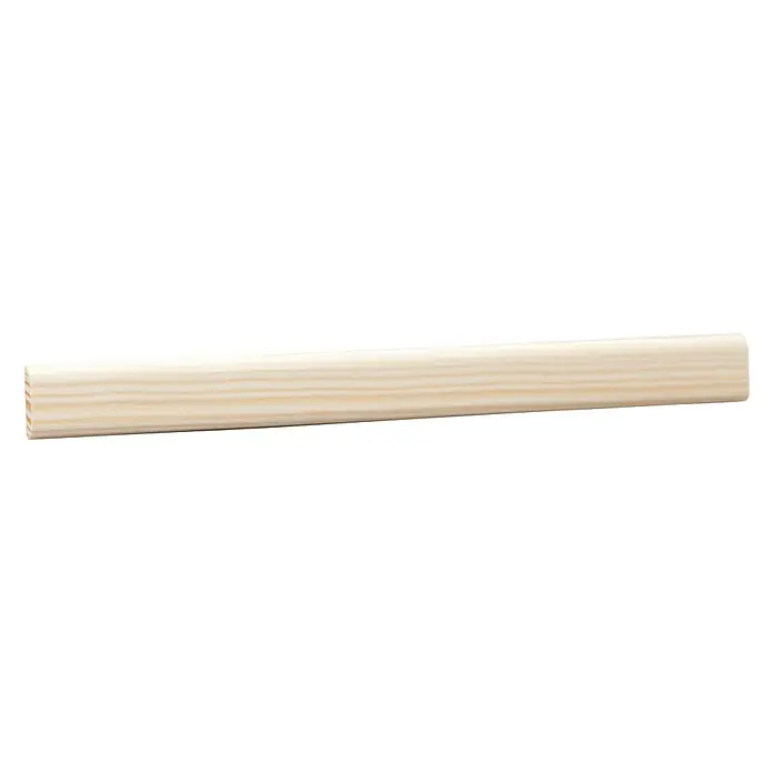Abschlussleiste - L x B x H: 90 cm x 18 mm x 4 mm, Kiefer - Nahaufnahme eines Holzstabes, der sich ideal für Bastelarbeiten oder als Akzent in Inneneinrichtungen eignet.