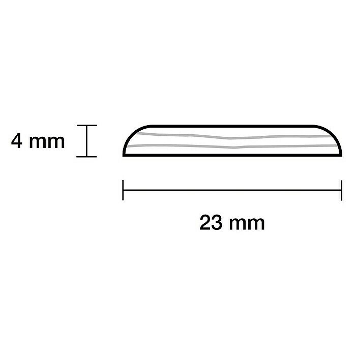 Tapetenleiste (0,9 m x 23 mm x 4 mm, Kiefer, Unbehandelt)