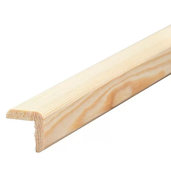 Winkelleiste - 90 cm x 20 mm x 20 mm, Kiefer - Helle Holztreppenkante mit L-Profil, ideal zur Treppenstufenverkleidung.