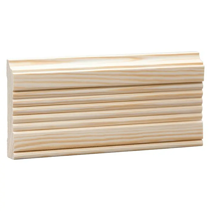 Profilleiste - 240 x 9,6 x 1,9 cm, Kiefer - Profilleiste aus hellem Holz mit feiner Maserung. Ideal für dekorative Zwecke und den Innenausbau.