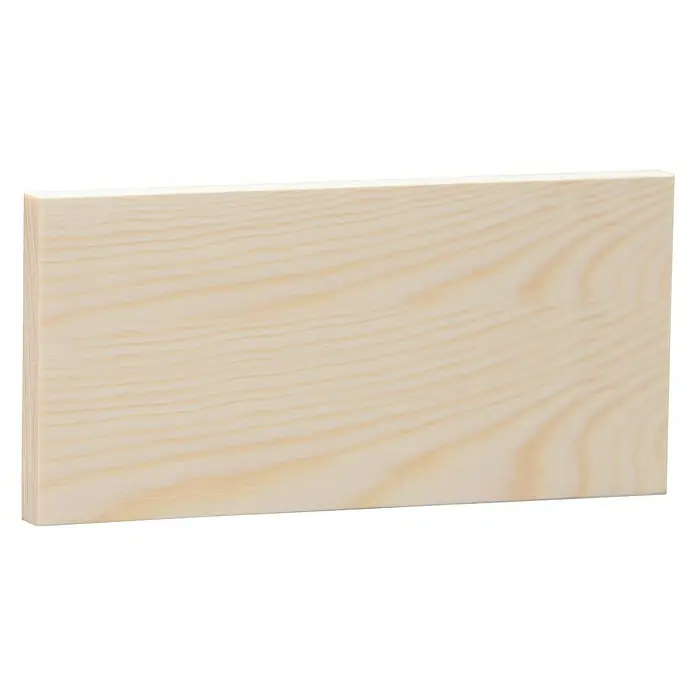 Rechteckleiste - 240 x 9,6 x 1,3 cm, Kiefer - Nahaufnahme einer hellen Holzplatte mit Maserung, ideal für Möbelbau oder Bastelprojekte.