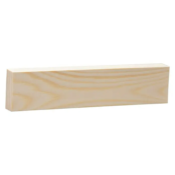 Rechteckleiste - 90 cm x 47 mm x 19 mm, Kiefer - Ein rechteckiges Holzstück mit einer hellen, natürlichen Maserung, ideal für Bastelprojekte und Konstruktionen.