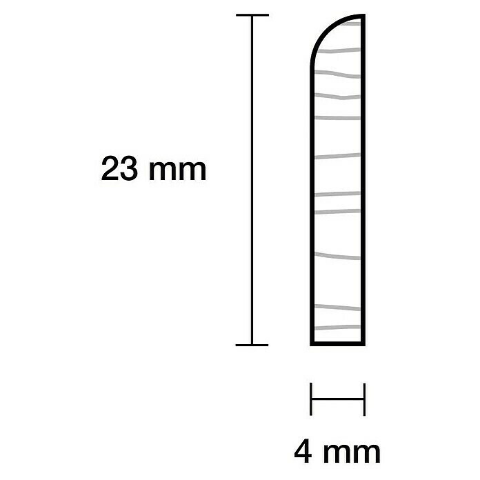 Profiles and more Tischkantleiste I (2,4 m x 0,4 cm x 2,3 cm, Kiefer, Unbehandelt)
