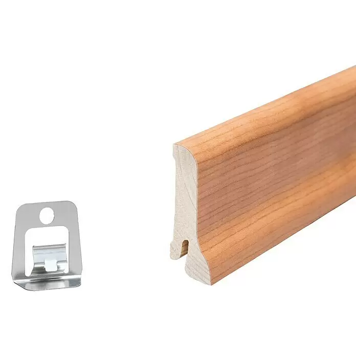 Sockelleiste - 240 x 2,1 x 6 cm, Kirsche - Detailaufnahme