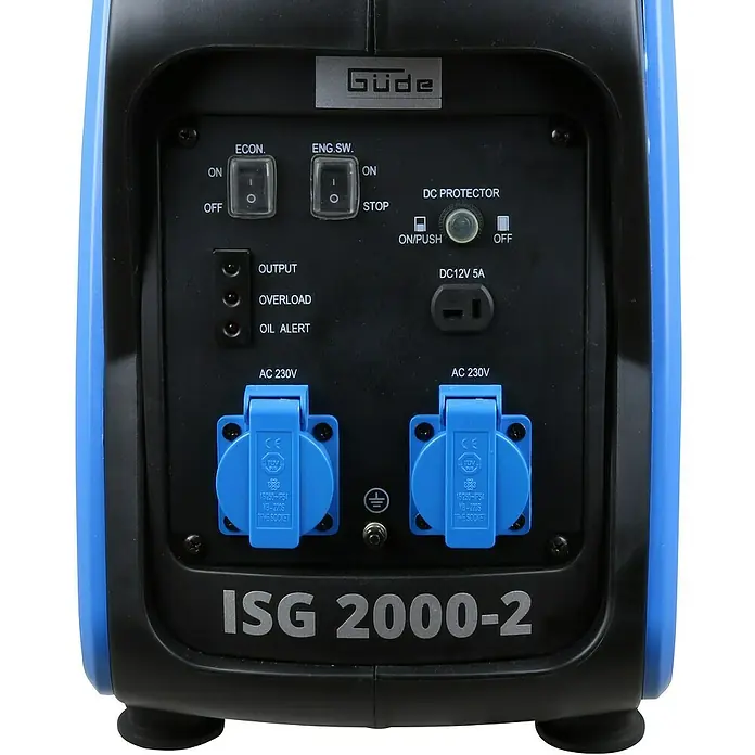 Güde Stromerzeuger 2000-2 - 2 kW, Tankvolumen: 4,1 l, Verbrauch: 0,91 l/h - Güde ISG 2000-2 Stromerzeuger: Kompakte Energiequelle mit 230V-Steckdosen, ideal für unterwegs und den mobilen Einsatz.