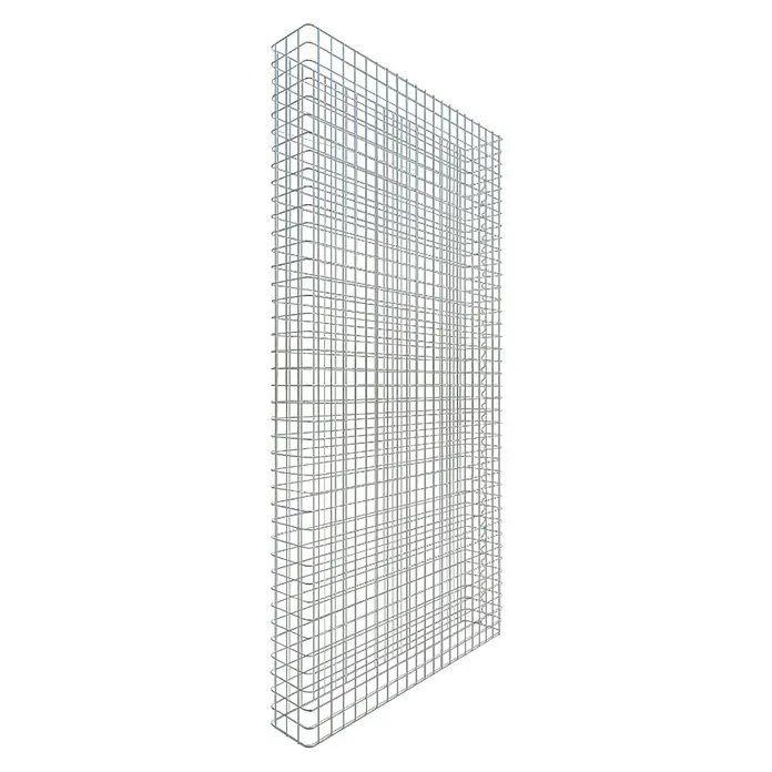 Gabiona Gabione - 107 x 17 x 160 cm, Metall, Maschenbreite: 50 mm, Maschenhöhe: 50 mm - Ansicht eines Gabionenkorbes aus Drahtgeflecht, ideal für den Gartenbau oder als dekoratives Element.