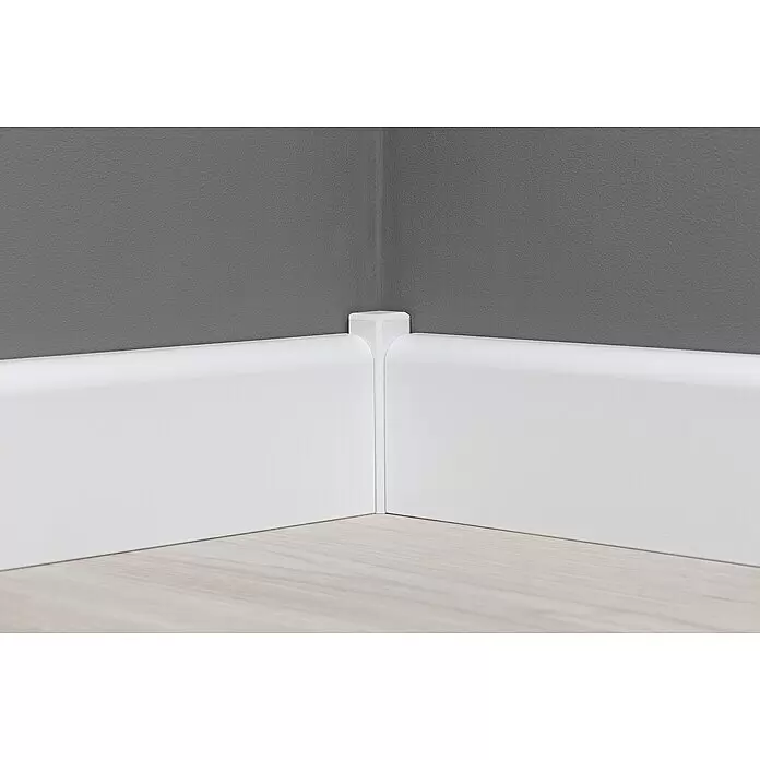 Sockelleiste - 244 x 1,8 x 7,6 cm, MDF, Weiß, Lackiert - Stimmungsaufnahme