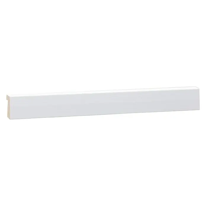 Falzleiste - 240 x 1,2 x 2,2 cm, Nadelholz - Weiß lackierte Sockelleiste. Moderne, stilvolle Fußleiste für den Innenbereich. Ideal für Neubau oder Renovierung.