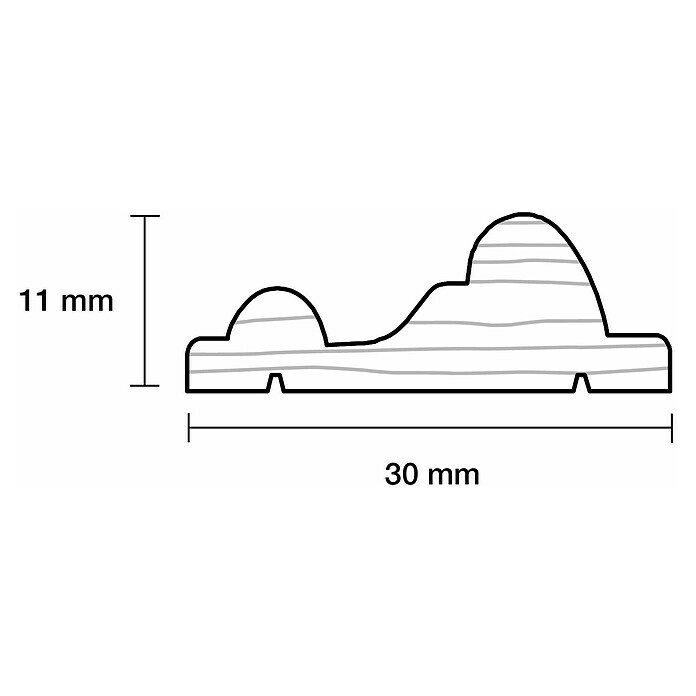 Profilleiste (90 x 1,1 x 3 cm, Kiefer) | BAUHAUS