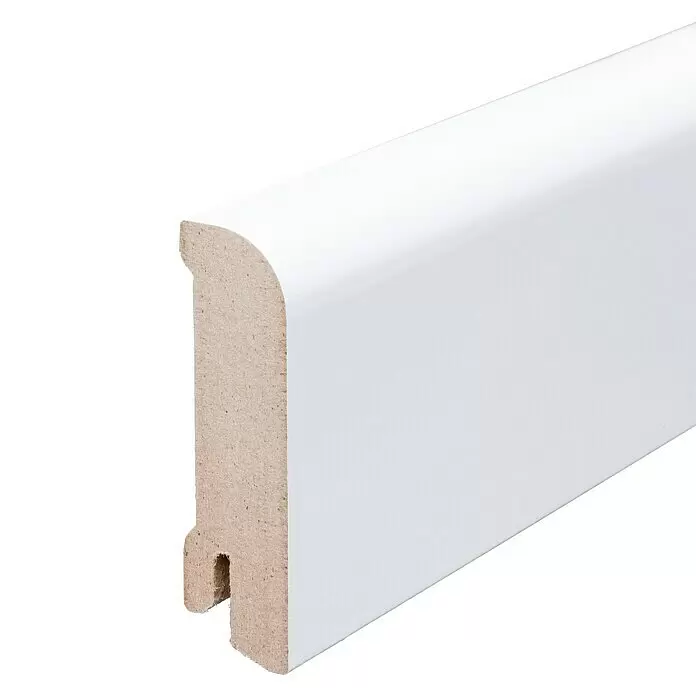 Sockelleiste - 244 x 1,8 x 5,8 cm, MDF, Weiß, Lackiert - Detailaufnahme
